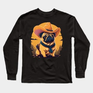 Pug cowboy Long Sleeve T-Shirt